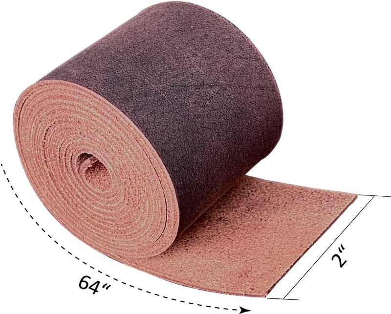 Fan&Ran Genuine Leather Strip 2 Inch Wide 64 Inches Long for DIY Craft Projects, 1.8-2mm Thick, Coffee Brown - Image 2